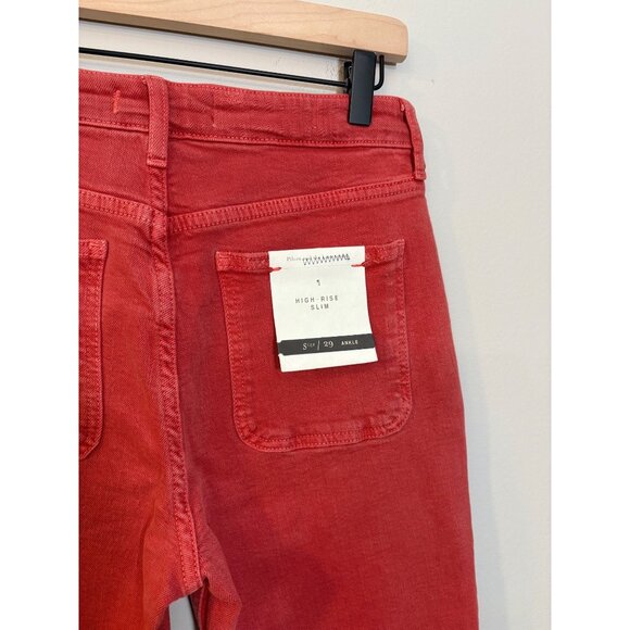 NEW Anthropologie Pilcro Slim Straight High-Rise Distressed Stretch Denim Jeans - Picture 14 of 14